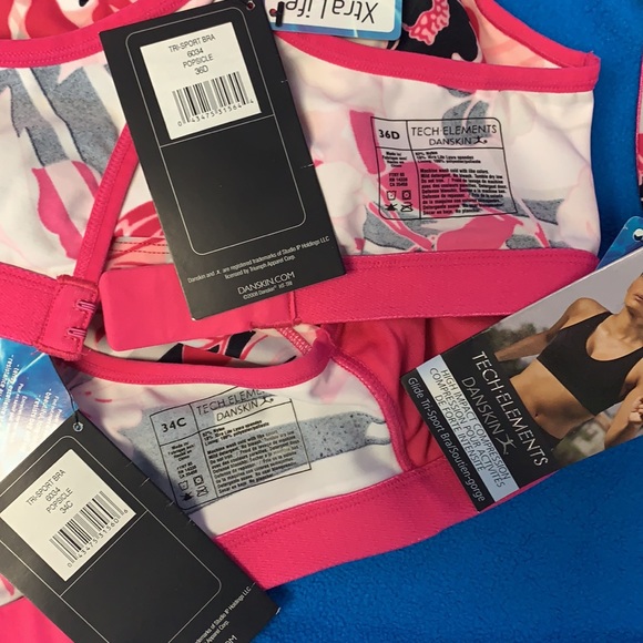 Danskin Glide-Tri Sports Bra NWT Tropical Pink - Picture 5 of 8